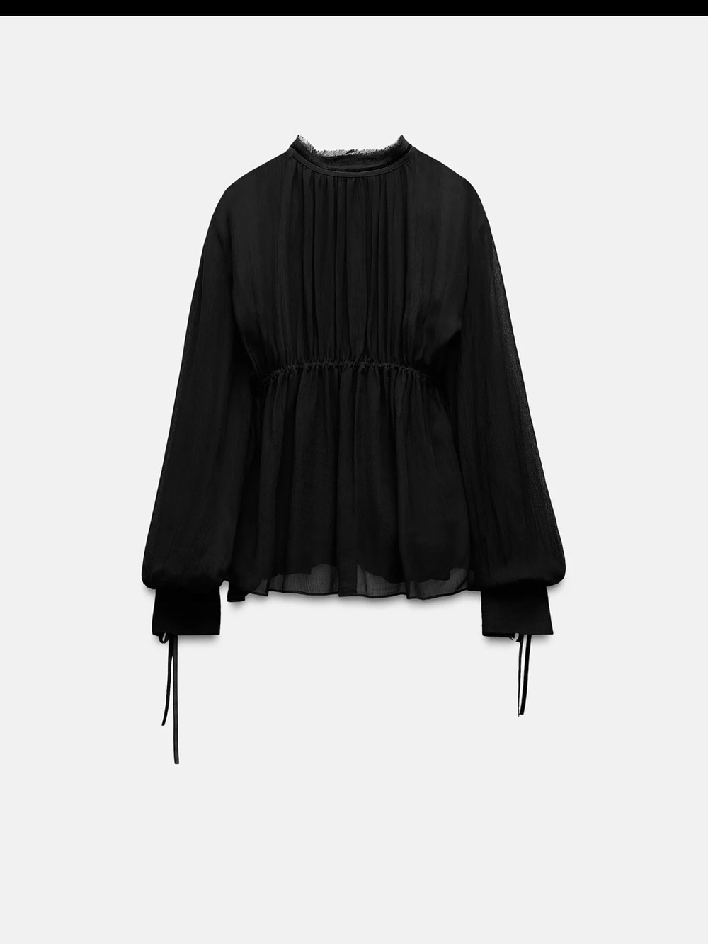 Zara Womens collection -multipositional Blouse with Tie Cuffs